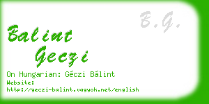 balint geczi business card